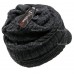 2 in 1 Cable Knit Winter Hat w/ Neck Warmer Mask Brim Beanie Fur Lining Unisex  eb-15712961